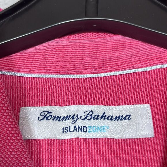 Tommy Bahama Polo Shirt Islandzone Supima Men Size Large L Pink Short Sleeve - Picture 10 of 12